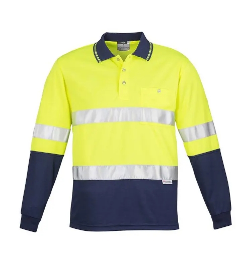 Picture of Syzmik, Mens Hi Vis Spliced L/S Polo - Hoop Taped